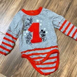 Baby’s 1st birthday Mickey onesie